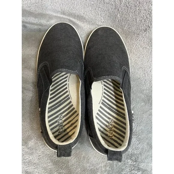 Taos Dandy Shoes Women's 7.5 Gray Charcoal Low Slip On Casual Comfort Sneakers - Picture 4 of 7